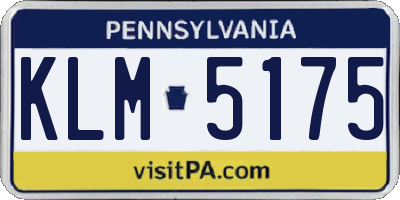 PA license plate KLM5175