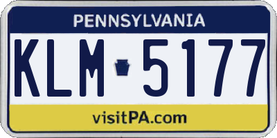 PA license plate KLM5177