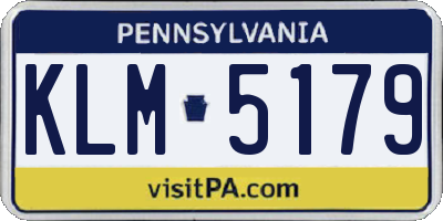 PA license plate KLM5179
