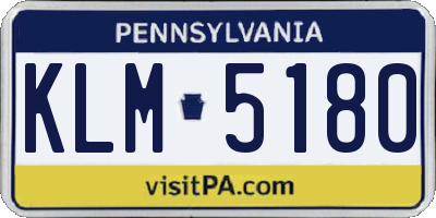 PA license plate KLM5180