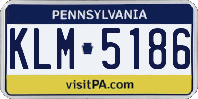 PA license plate KLM5186