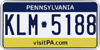 PA license plate KLM5188