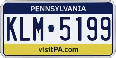 PA license plate KLM5199