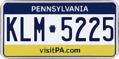PA license plate KLM5225