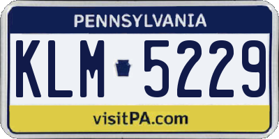 PA license plate KLM5229