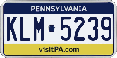 PA license plate KLM5239