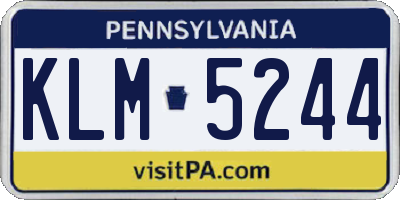 PA license plate KLM5244
