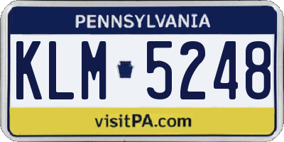 PA license plate KLM5248