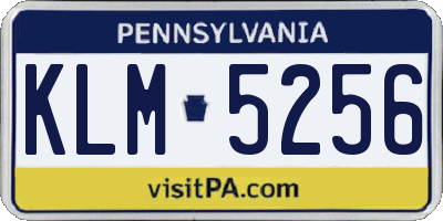 PA license plate KLM5256