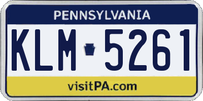 PA license plate KLM5261