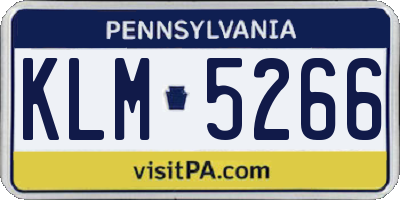 PA license plate KLM5266