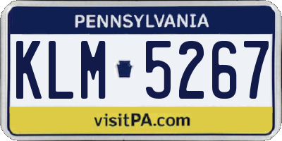 PA license plate KLM5267