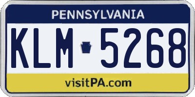 PA license plate KLM5268