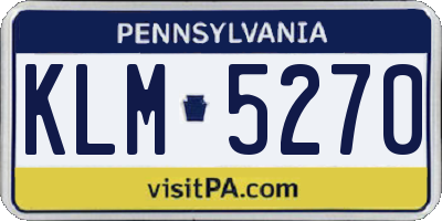 PA license plate KLM5270