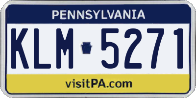 PA license plate KLM5271