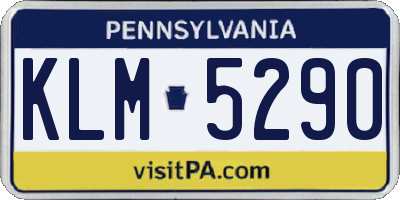 PA license plate KLM5290