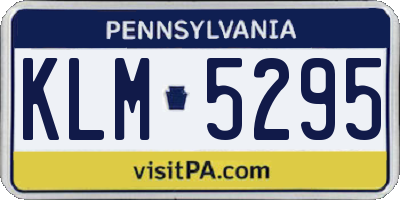 PA license plate KLM5295