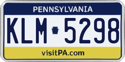 PA license plate KLM5298