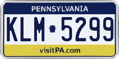 PA license plate KLM5299