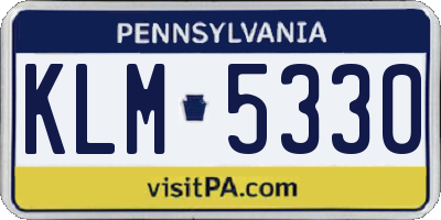 PA license plate KLM5330