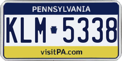 PA license plate KLM5338