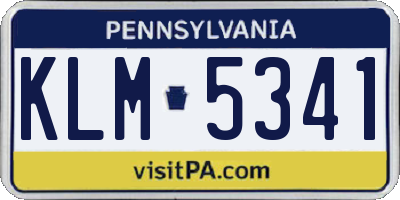 PA license plate KLM5341