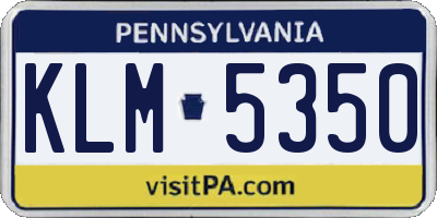 PA license plate KLM5350