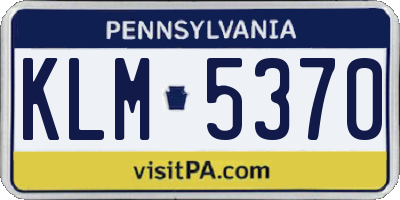 PA license plate KLM5370