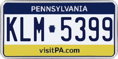 PA license plate KLM5399
