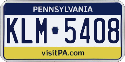 PA license plate KLM5408