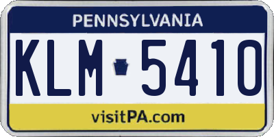 PA license plate KLM5410