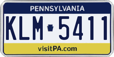 PA license plate KLM5411