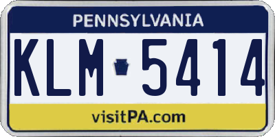PA license plate KLM5414