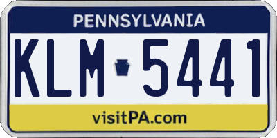 PA license plate KLM5441