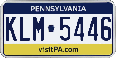 PA license plate KLM5446
