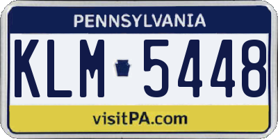 PA license plate KLM5448