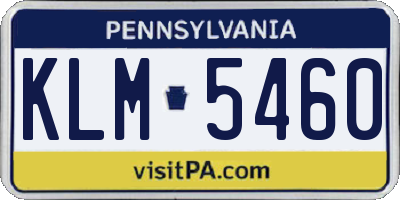 PA license plate KLM5460