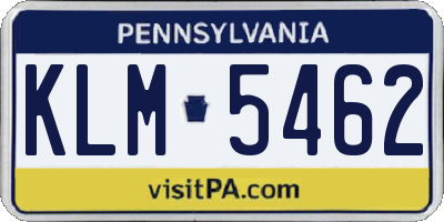 PA license plate KLM5462