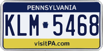 PA license plate KLM5468