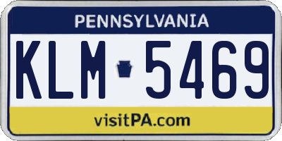 PA license plate KLM5469