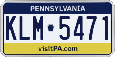 PA license plate KLM5471