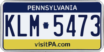 PA license plate KLM5473