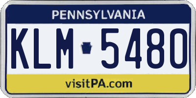 PA license plate KLM5480