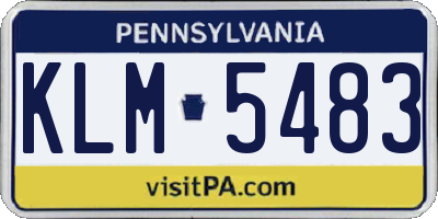 PA license plate KLM5483