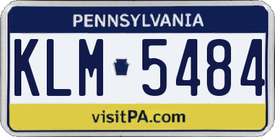 PA license plate KLM5484