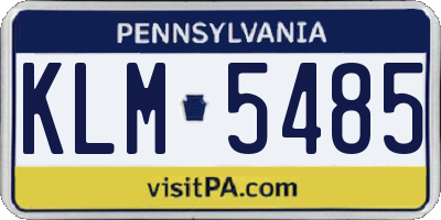 PA license plate KLM5485