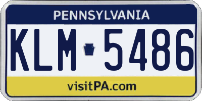 PA license plate KLM5486