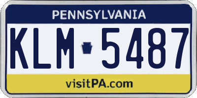 PA license plate KLM5487