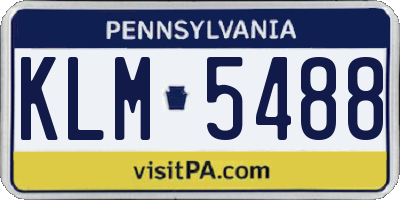 PA license plate KLM5488