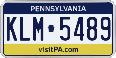 PA license plate KLM5489